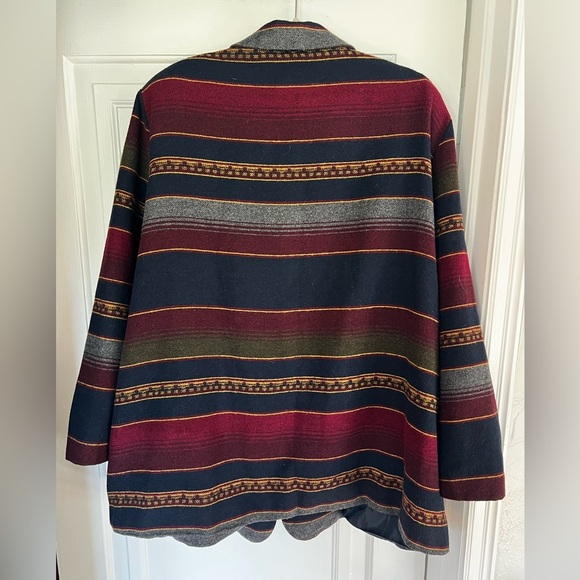 Vintage 80s Oversized Boho Blazer 24W – Southwestern Stripe Indie Jacket - Picture 9 of 10